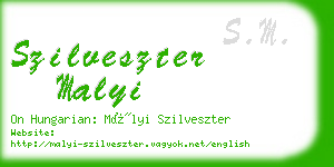 szilveszter malyi business card